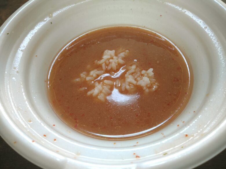 セブン龍上海スープにライスを入れて
